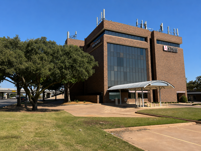Tower grounds and entrance canopy